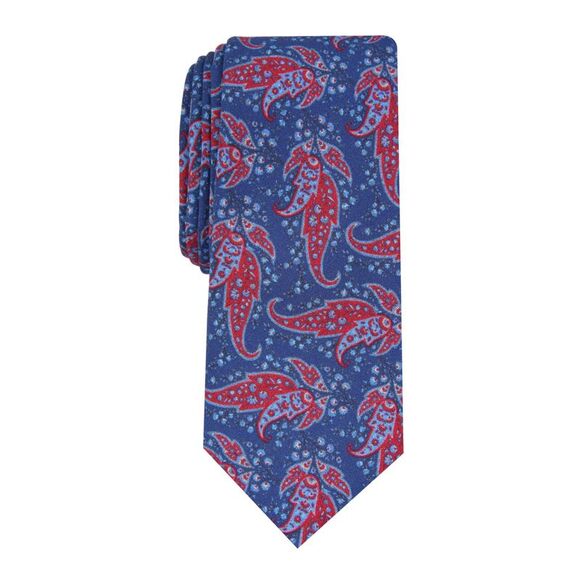 NWT BAR III Mens Navy Paisley Skinny Neck Tie - Picture 1 of 3